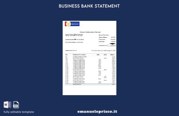 stile verificato Rastriya Banijya estratto conto aziendale Modello Word e PDF ()